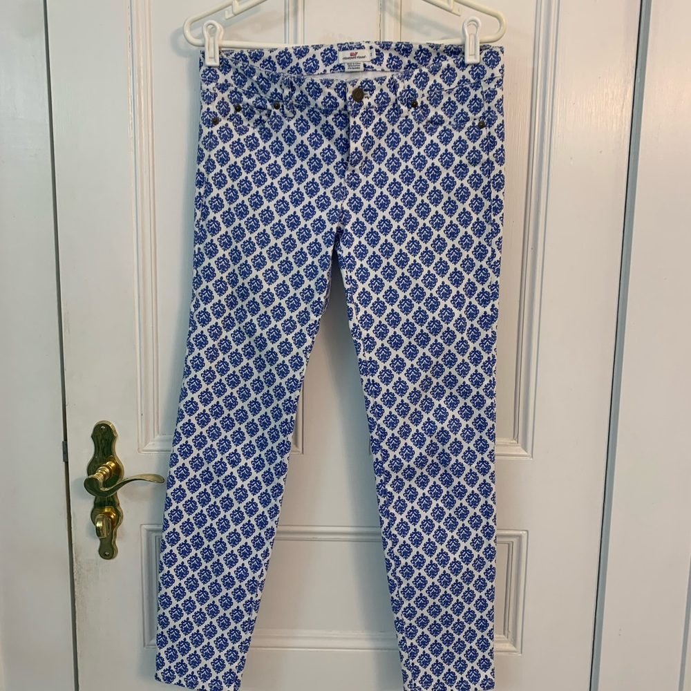 White and Blue patterned pants - Picture 2 of 6
